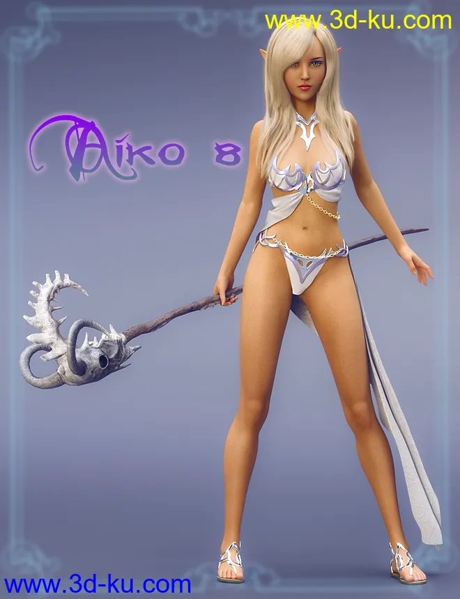S3D Magic Staffs and Poses for Aiko 8 and Genesis 8 Female(s)模型的图片2