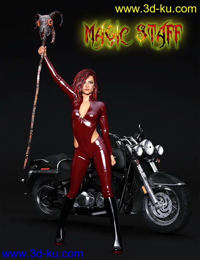 S3D Magic Staffs and Poses for Aiko 8 and Genesis 8 Female(s)模型的图片3