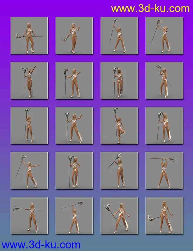 S3D Magic Staffs and Poses for Aiko 8 and Genesis 8 Female(s)模型的图片8