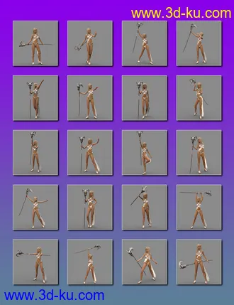 3D打印模型S3D Magic Staffs and Poses for Aiko 8 and Genesis 8 Female(s)的图片