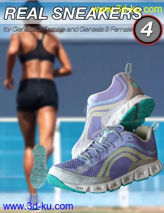 3D打印模型S3D Real Sneakers 4 for Genesis 3 and 8 Female(s)的图片