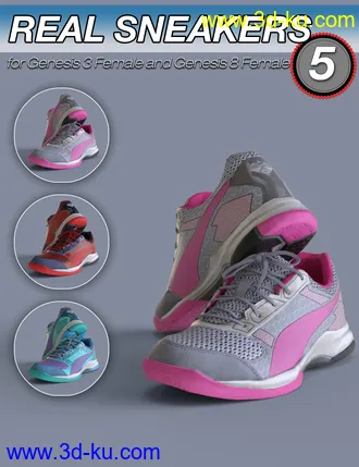 3D打印模型S3D Real Sneakers 5 for Genesis 3 and 8 Female(s)的图片