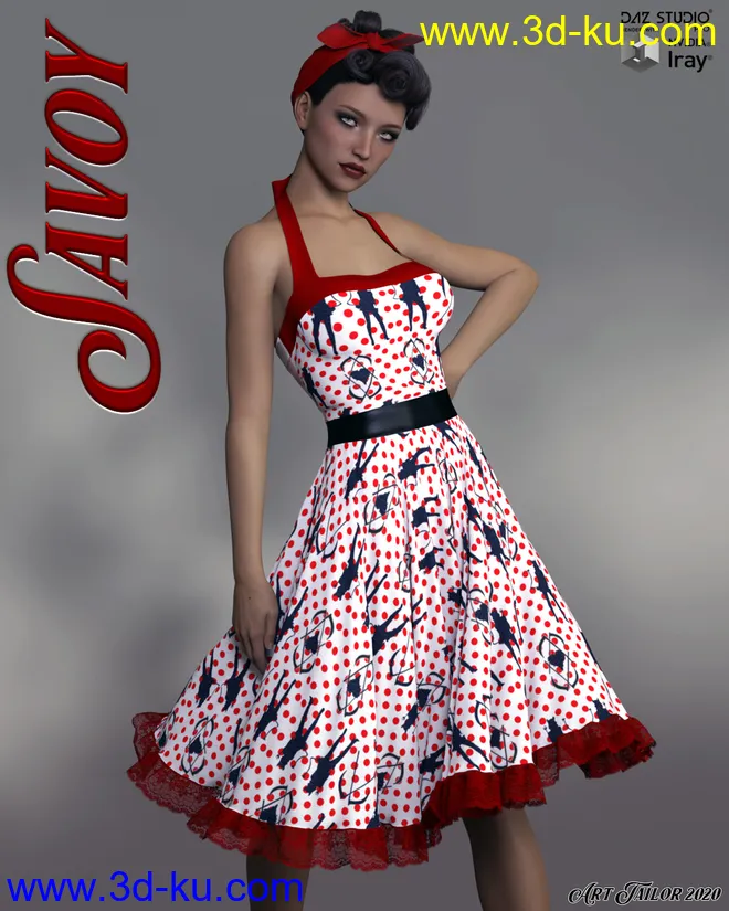 Savoy dforce dress for Genesis 8 Females模型的图片1