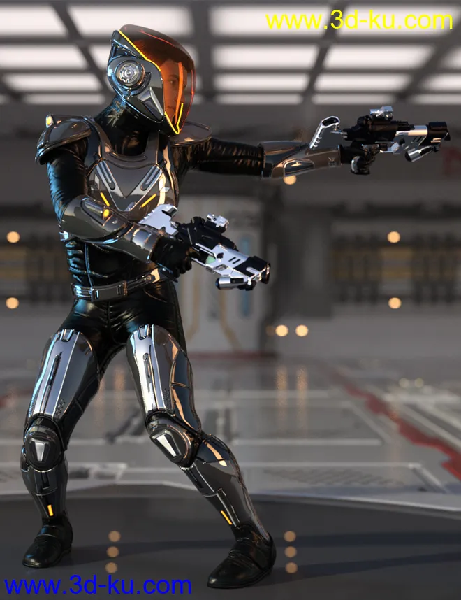Sci-Fi Guard Outfit for Genesis 8 Male(s)模型的图片4