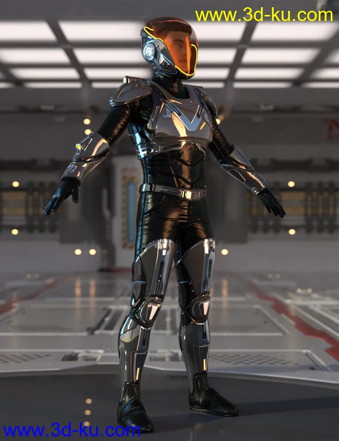 Sci-Fi Guard Outfit for Genesis 8 Male(s)模型的图片5