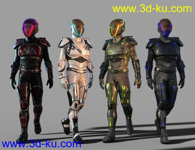 Sci-Fi Guard Outfit for Genesis 8 Male(s) Textures模型的图片3