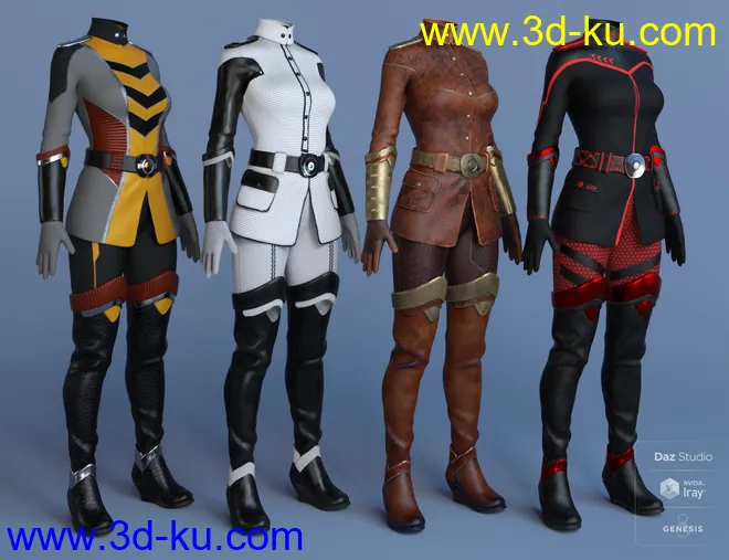 Sci-fi Officer Outfit Textures模型的图片6