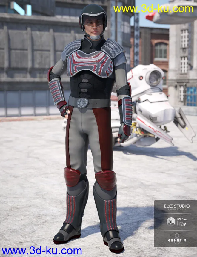 Sci-fi Police Officer Textures for Genesis 8 Male(s)模型的图片3