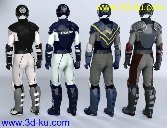 Sci-fi Police Officer Textures for Genesis 8 Male(s)模型的图片7