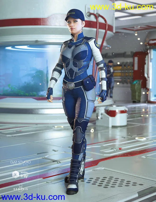 Sci-fi Police Outfit Textures模型的图片4