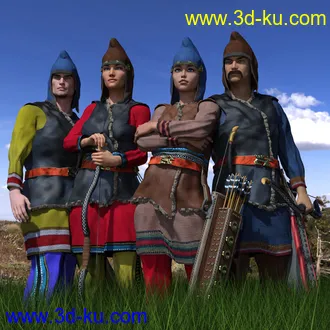 3D打印模型Scythian Archers for Genesis 3 and 8的图片