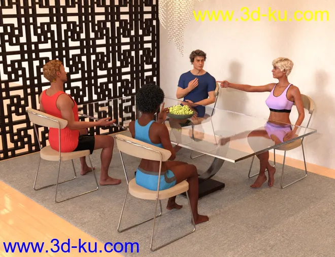 Simply Sitting Poses for Genesis 8模型的图片2