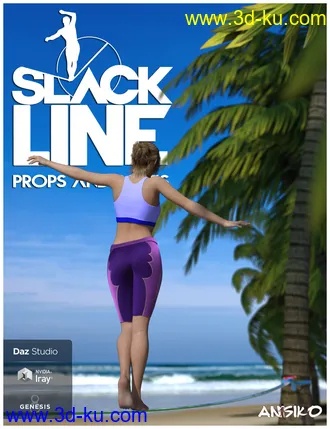 3D打印模型Slackline and Poses for Genesis 8的图片