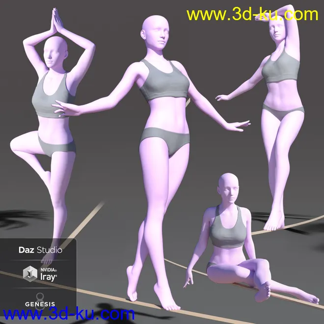 Slackline and Poses for Genesis 8模型的图片6