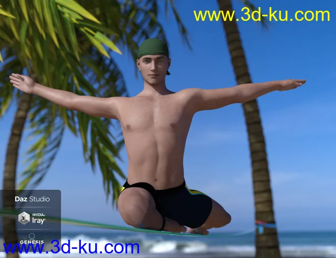 Slackline and Poses for Genesis 8模型的图片12