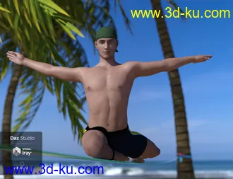 3D打印模型Slackline and Poses for Genesis 8的图片