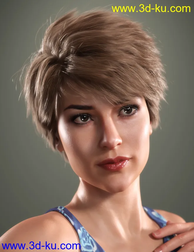 SP Hair 012 for Genesis 3 and 8 Female(s)模型的图片1