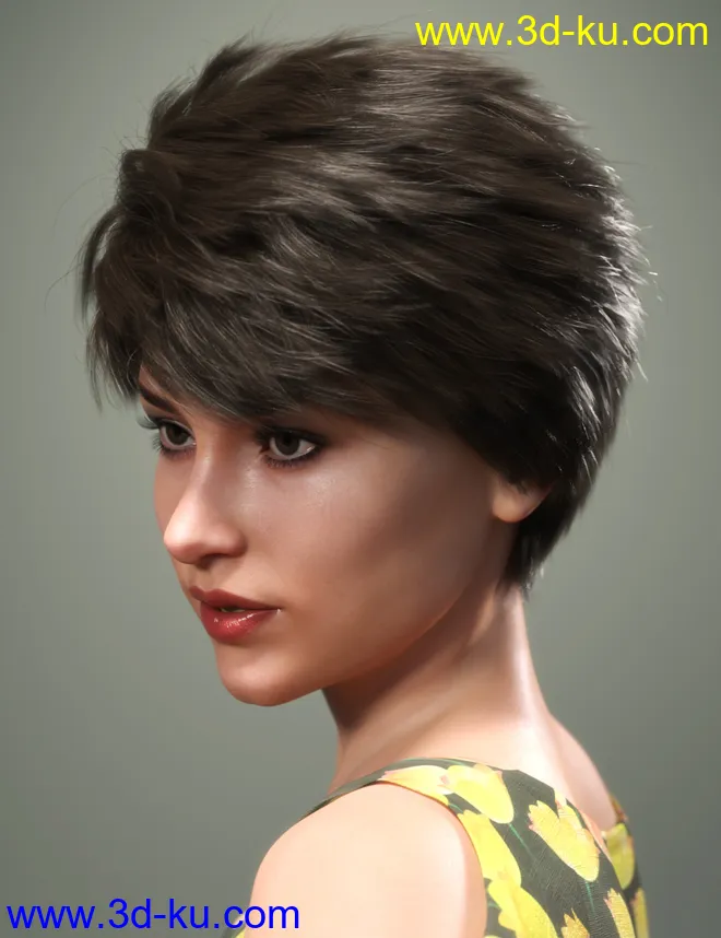 SP Hair 012 for Genesis 3 and 8 Female(s)模型的图片3