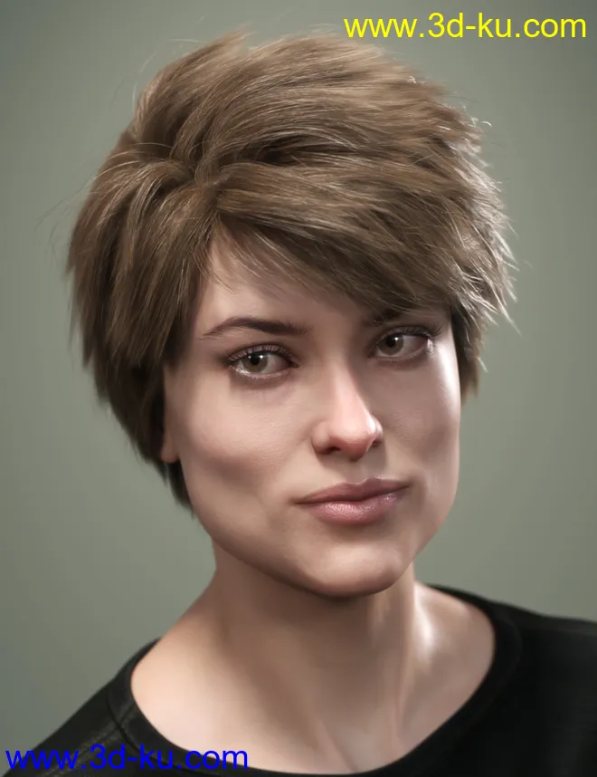 SP Hair 012 for Genesis 3 and 8 Female(s)模型的图片4