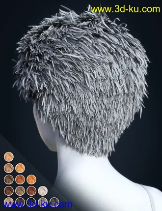 3D打印模型SP Hair 012 for Genesis 3 and 8 Female(s)的图片