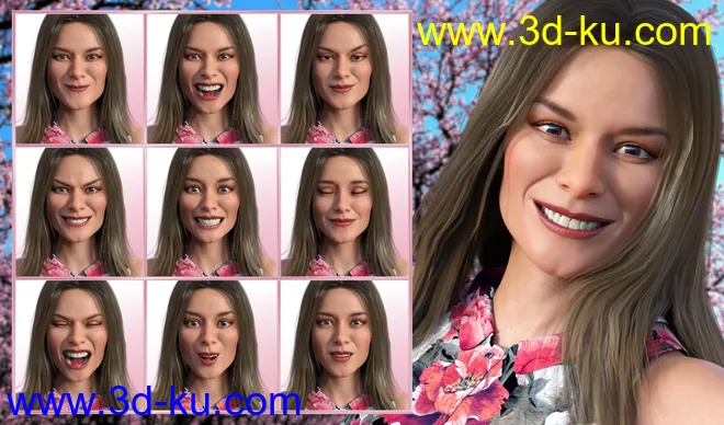 Spirited - Expressions for Genesis 8 Female and Gabriela 8模型的图片2