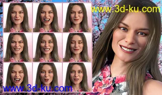 3D打印模型Spirited - Expressions for Genesis 8 Female and Gabriela 8的图片