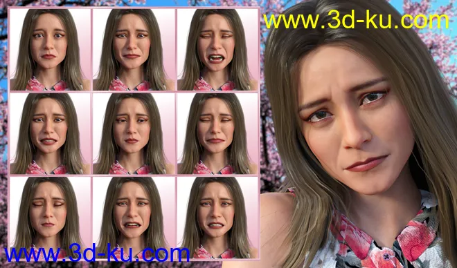 Spirited - Expressions for Genesis 8 Female and Gabriela 8模型的图片3