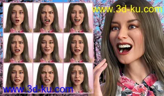 3D打印模型Spirited - Expressions for Genesis 8 Female and Gabriela 8的图片