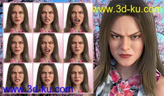 3D打印模型Spirited - Expressions for Genesis 8 Female and Gabriela 8的图片