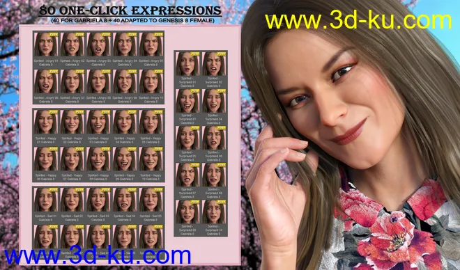 Spirited - Expressions for Genesis 8 Female and Gabriela 8模型的图片6