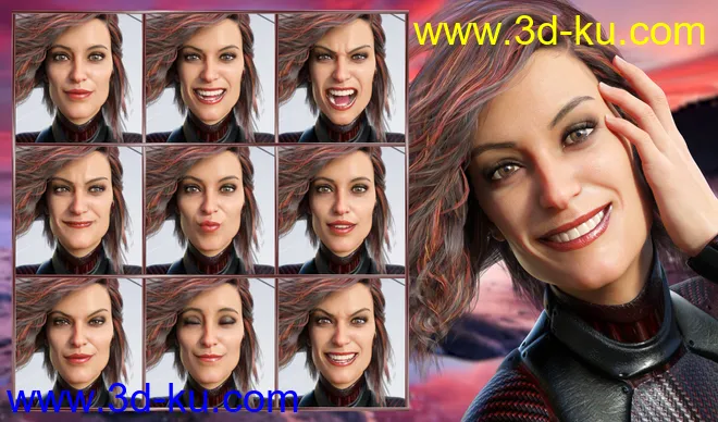 Spy - Expressions for Genesis 8 Female and Josephene 8模型的图片2