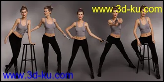 3D打印模型Spy Girl Poses and Expressions for Josephene 8 and Genesis 8 Female的图片