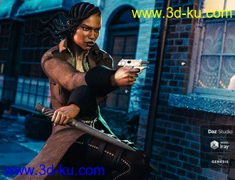 3D打印模型Spy Pistol and Garter for Genesis 8 Female的图片