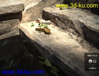 3D打印模型Spy Pistol and Garter for Genesis 8 Female的图片