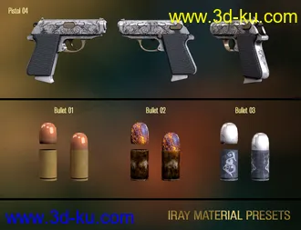 3D打印模型Spy Pistol and Garter for Genesis 8 Female的图片