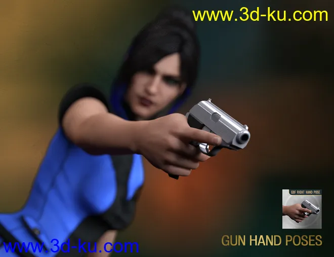 Spy Pistol and Garter for Genesis 8 Female模型的图片15