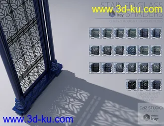3D打印模型Stained Glass Iray Shaders Vol 2的图片