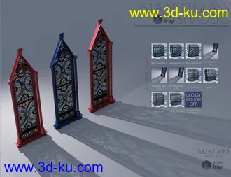 3D打印模型Stained Glass Iray Shaders Vol 2的图片