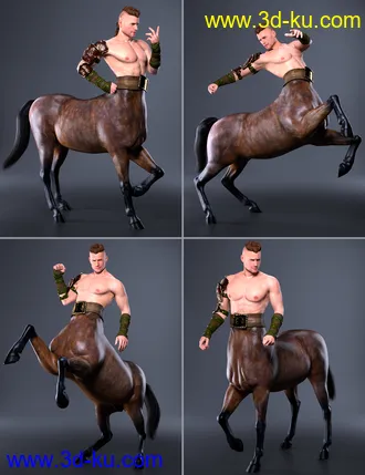 3D打印模型Stallions Strength Poses for Genesis 8 Centaur的图片
