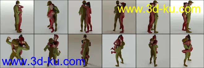 Standing Embracing Poses for Genesis 8模型的图片7