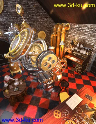 3D打印模型Steampunk Alchemy Set的图片