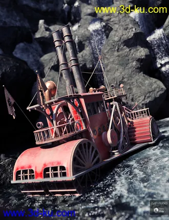 3D打印模型Steampunk Paddle Boat的图片