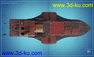 3D打印模型Steampunk Paddle Boat的图片
