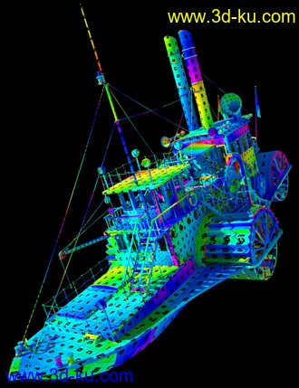 3D打印模型Steampunk Paddle Boat的图片
