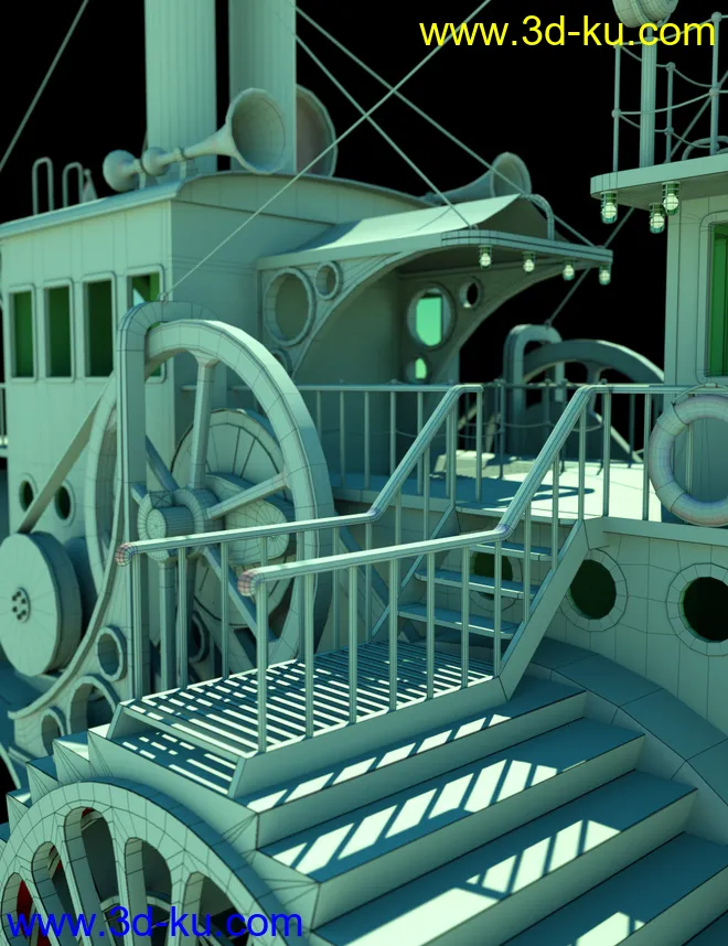 Steampunk Paddle Boat模型的图片12