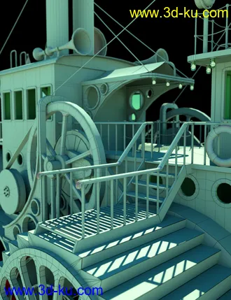 3D打印模型Steampunk Paddle Boat的图片