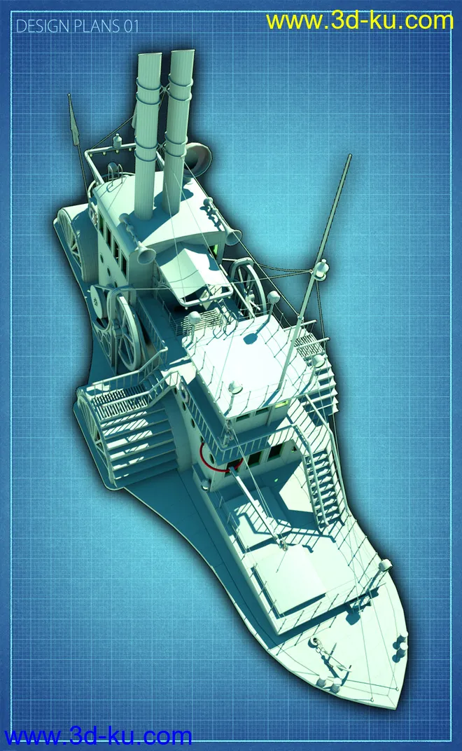 Steampunk Paddle Boat模型的图片13