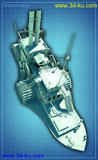 3D打印模型Steampunk Paddle Boat的图片