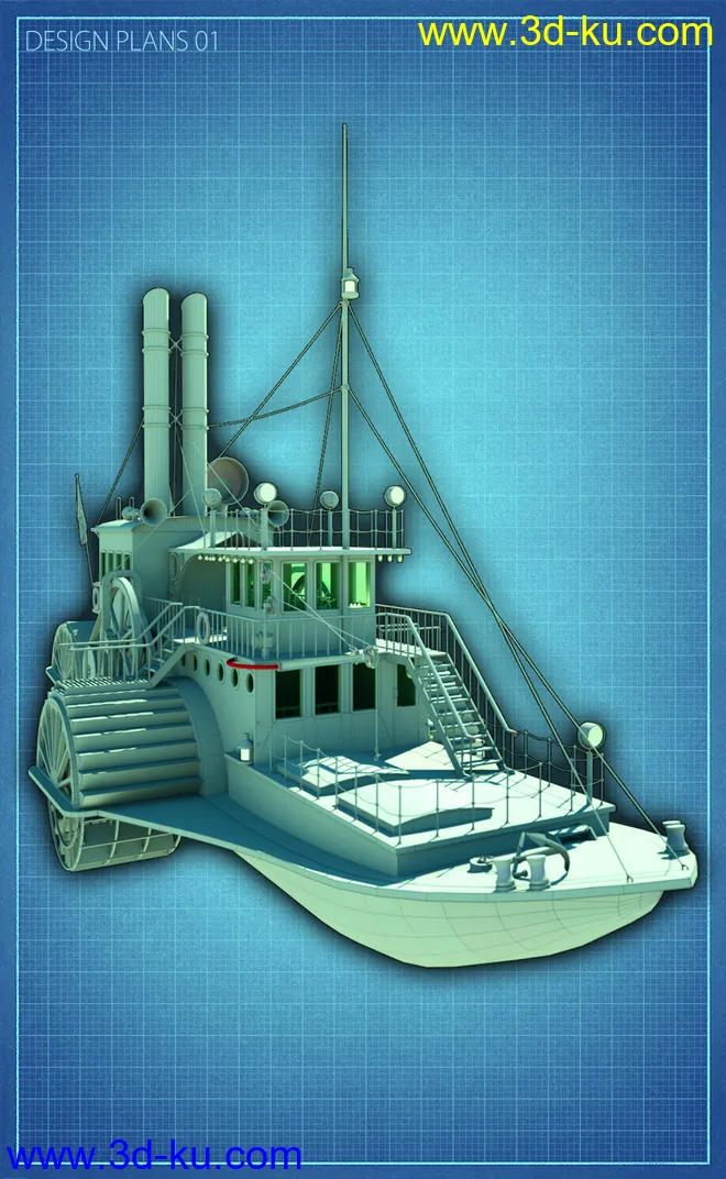 Steampunk Paddle Boat模型的图片14