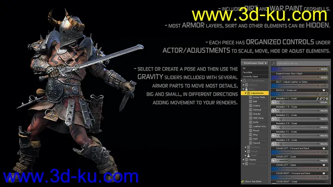 STF Bone Breaker Armor for Genesis 8 Male(s)模型的图片5